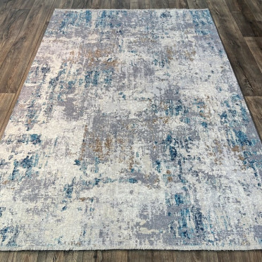 Турецкий ковер Line Carpet BANCO P1022 (Акрил - Хлопок, синий, серый)