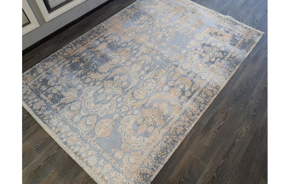 Безворсовый ковер лофт дизайн BANCO BANCO P1055 GREY-YELLOW