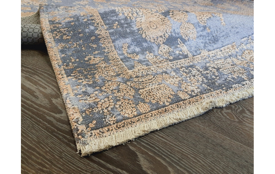 Безворсовый ковер лофт дизайн BANCO BANCO P1055 GREY-YELLOW