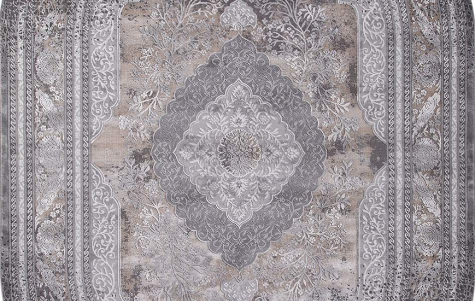 Ковер 34333 - 958 GREY / BROWN - Овал - коллекция GRAND
