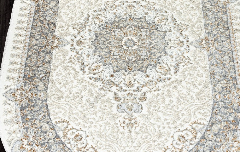 Ковер 06066A - GREY FDY / CREAM HB - Овал - коллекция SAHARA