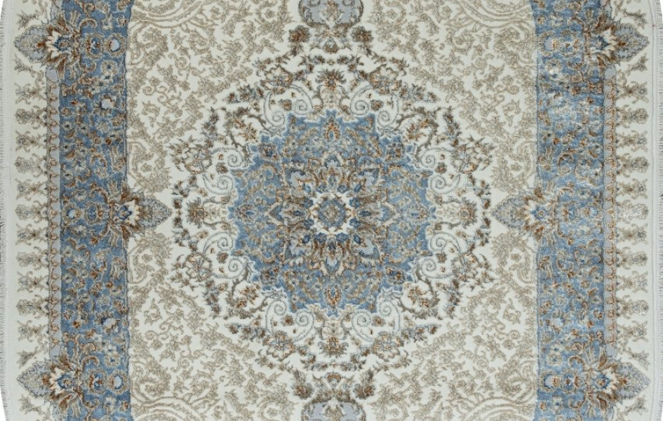 Ковер 06066A - L.BLUE FDY / CREAM HB - Овал - коллекция SAHARA