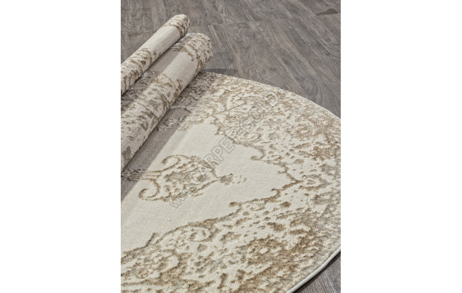 Ковер 02469F - BEIGE / GOLF - Овал - коллекция SAFARI