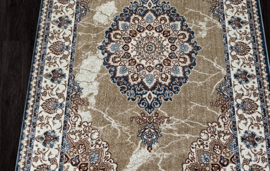 Ковер 00633A - D.BLUE FDY / BEIGE FDY - Прямоугольник - коллекция ASADU