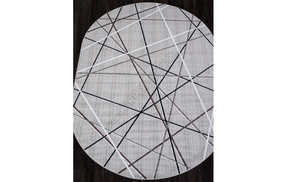 Ковер F395 - GRAY - Овал - коллекция SILVER